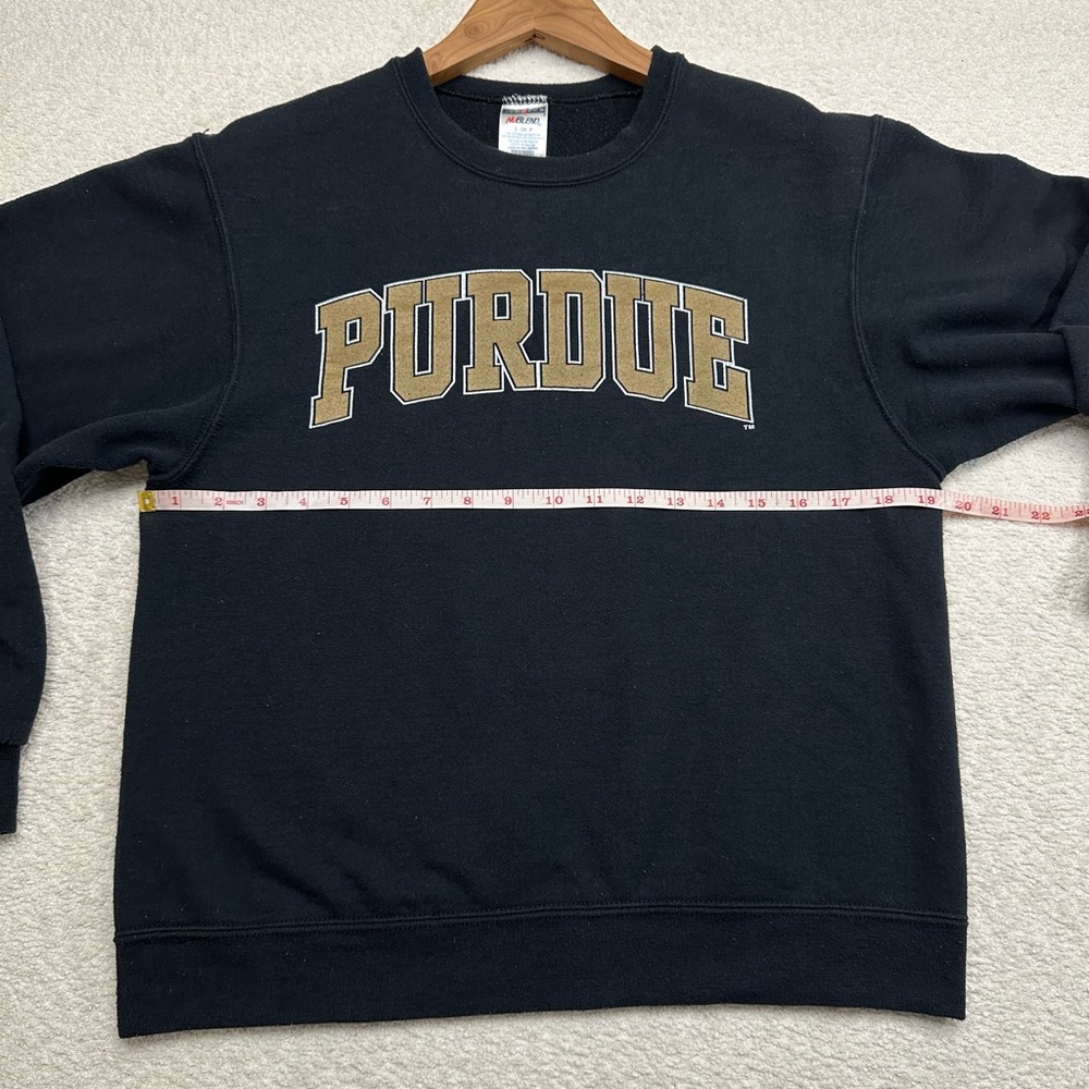 Jerzees VINTAGE Purdue University Sweatshirt Black and Gold Size Small - Picture 4 of 4